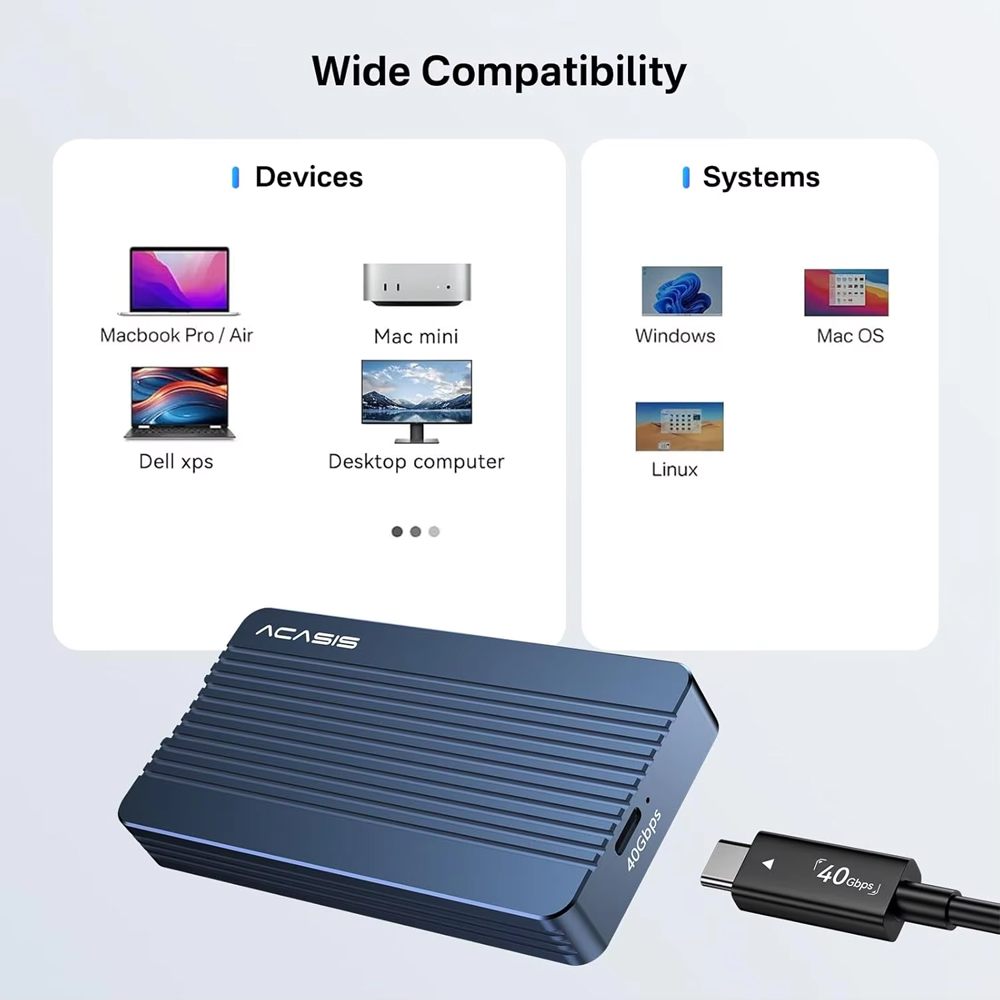 ACASIS 40Gbps M.2 NVMe SSD Enc - 8Tb M2 Nvme Ssd 评论和价格